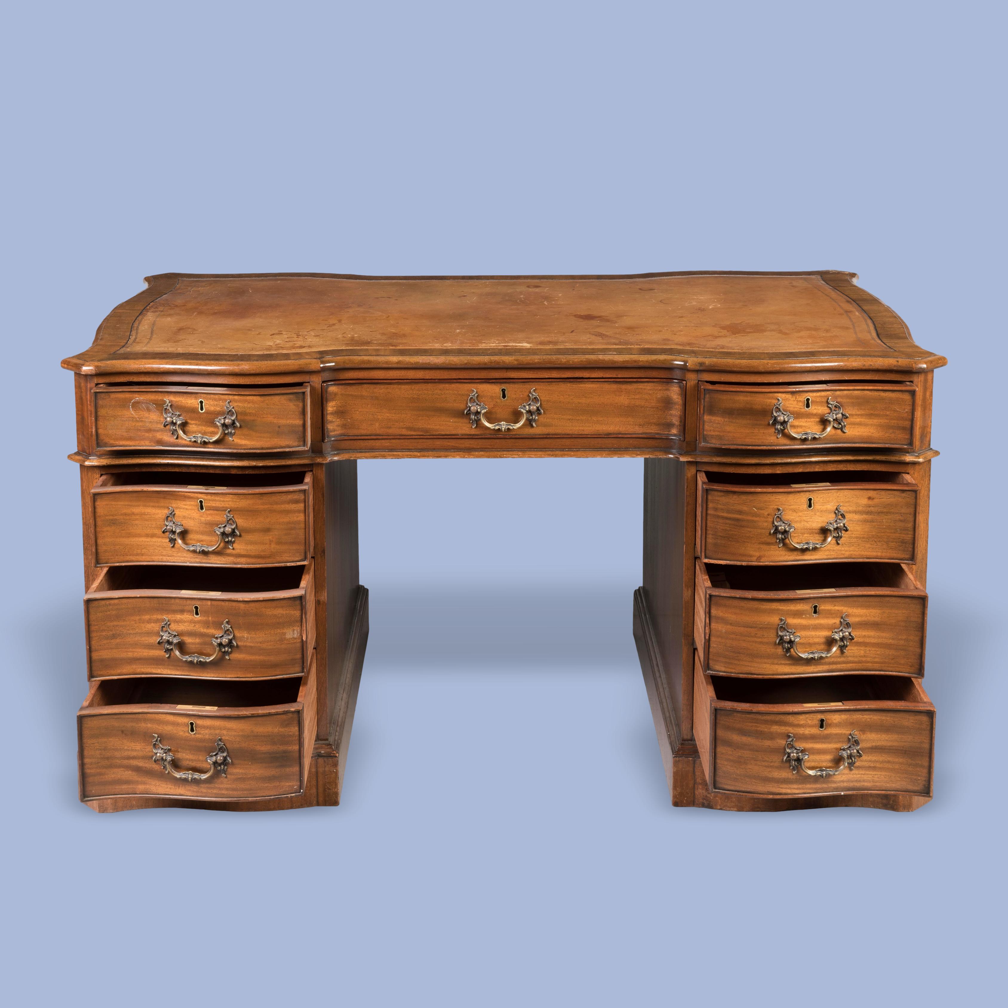 A Substantial Library Desk in the George III Style